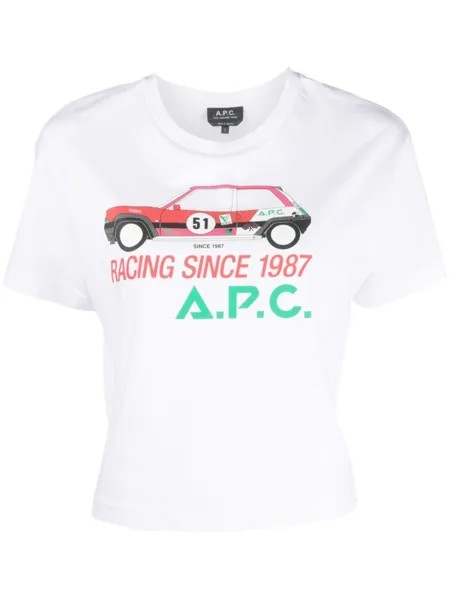A.P.C. футболка Sally с графичным принтом, белый