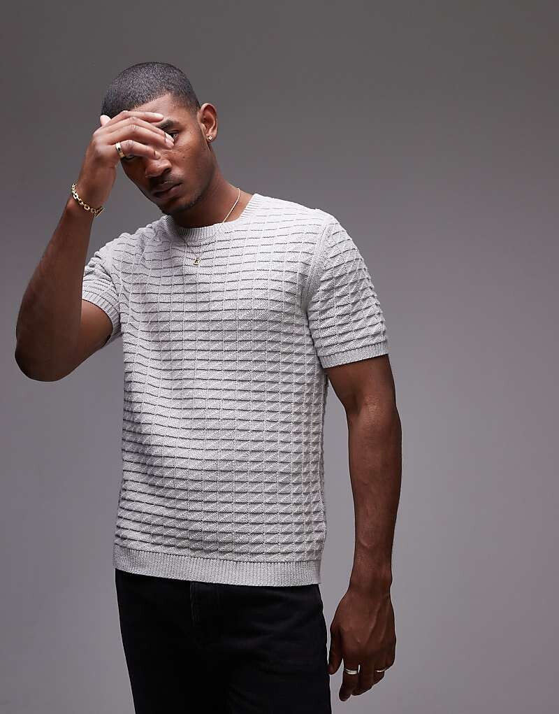 Серая футболка Topman – с круглым вырезом