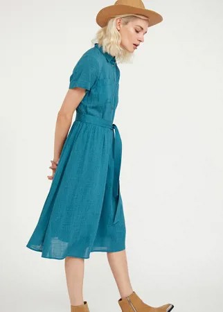 Платье-рубашка женское Finn Flare S20-12012 синее 3XL