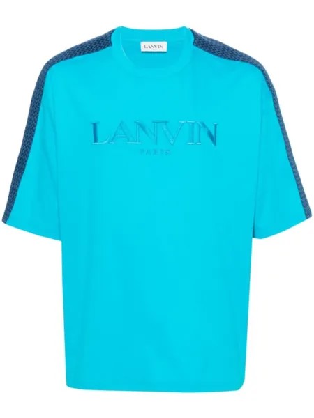 Футболка с вышитым логотипом Lanvin, синий