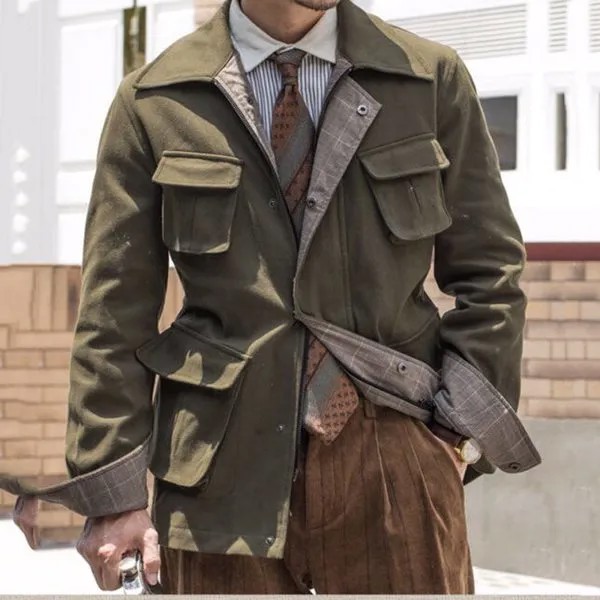 Мужская армейская куртка-сафари с множеством карманов, модный пиджак в европейском стиле, пальто, блейзеры, размеры 3XL, на осень