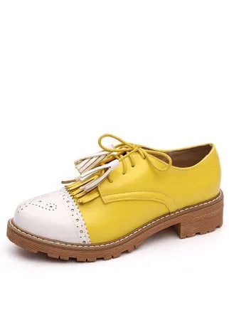 Женщины Tassel Decor Нескользящие повседневные женские туфли Creepers Brogue