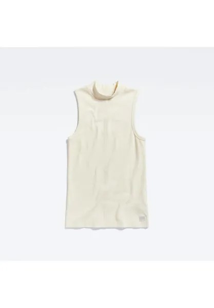Топ, воротник-стойка, декоративный шов, женский G-STAR RAW, цвет Antique Whit
