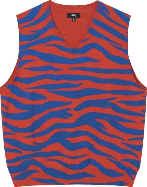 Свитер Stussy Tiger Printed Sweater Vest 'Red', красный