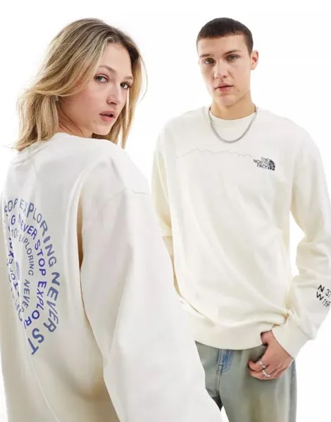 Белоснежный свитшот The North Face NSE с принтом на спине