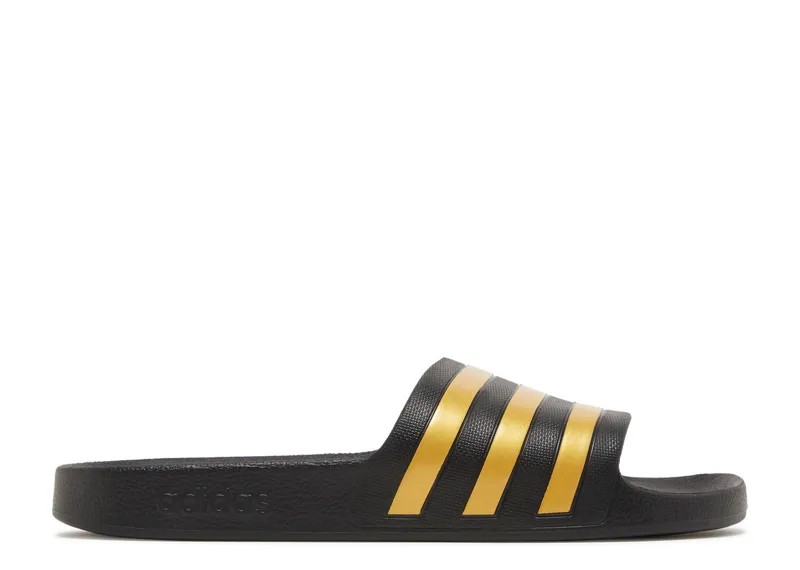 Кроссовки adidas Adilette Aqua Slides 'Black Gold Metallic', черный