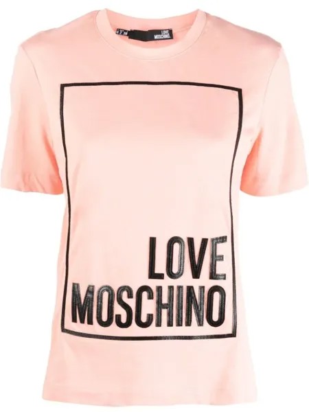 Love Moschino футболка с логотипом, розовый