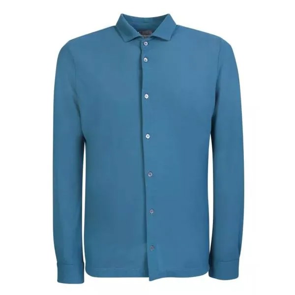 Футболка teal cotton shirt Zanone, синий