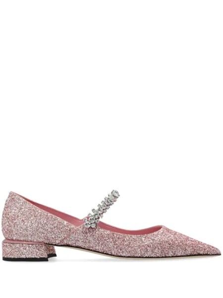 Jimmy Choo туфли-лодочки с блестками и деталями (25 мм), розовый