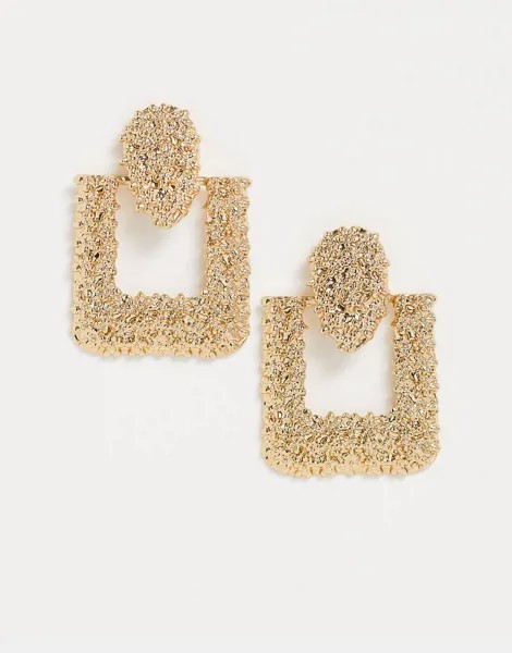 Золотистые массивные серьги-кольца ALDO-Золотой