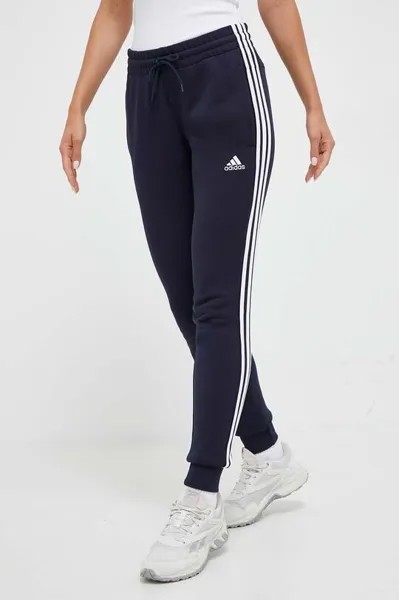 Спортивные брюки из хлопка adidas, темно-синий