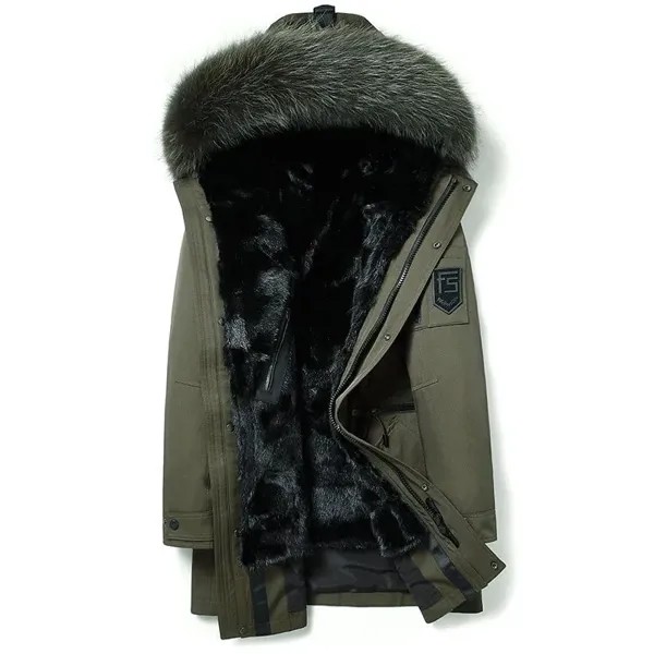 2022 Водонепроницаемая Зимняя Толстая теплая куртка, новый стиль, мужская меховая куртка средней длины, норковая шуба, меховое съемное пальто