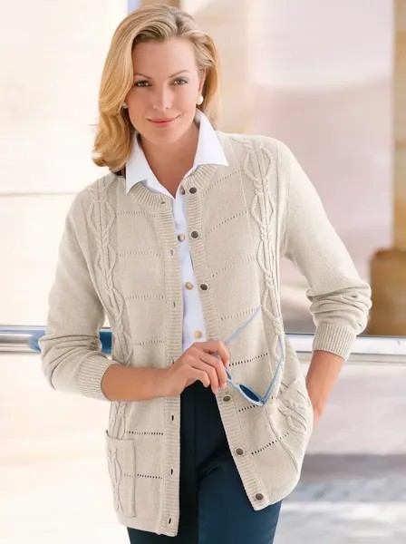 Кардиган Classic Basics Ajour, цвет Natur
