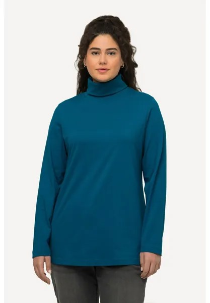 Футболка с длинными рукавами Grosse Grössen Bis 64 Rollkragen Ulla Popken, цвет ocean blue