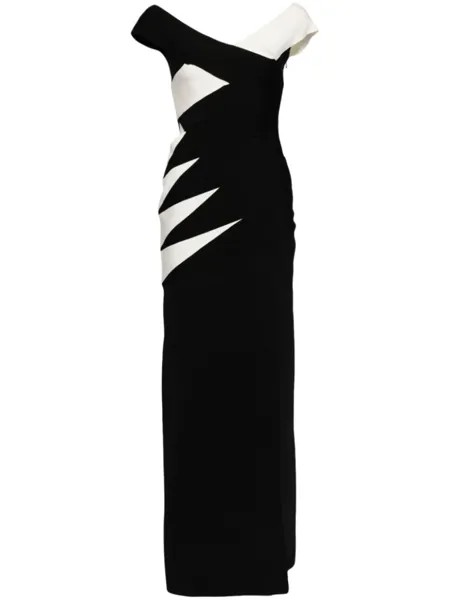 Zuhair Murad платье с открытыми плечами и вставками, черный