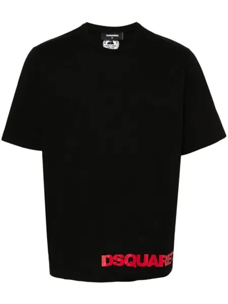 Dsquared2 футболка из хлопка с логотипом, черный
