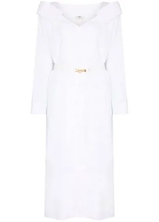 Fendi платье-рубашка с открытыми плечами