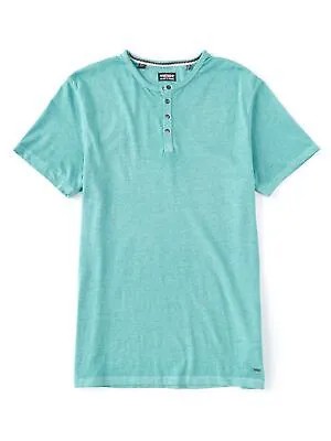 BUFFALO Mens Kasum Aqua Crew Neck Classic Fit Jersey Henley Shirt XXL