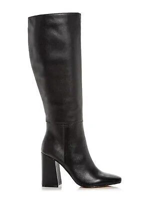AQUA Женские черные комфортные кожаные ботинки Goring Flair с квадратным носком на блочном каблуке, размер 6,5 м