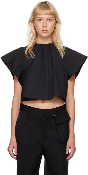 Черная блузка со сборками Mm6 Maison Margiela