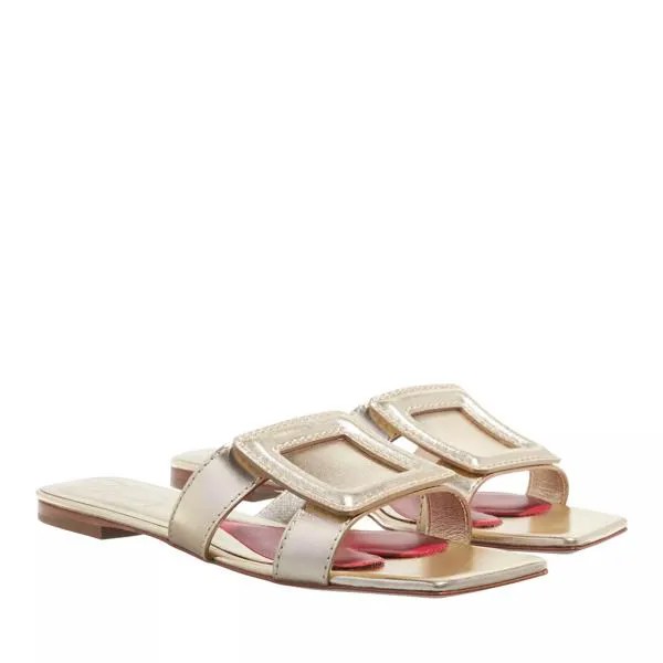 Туфли stitching buckle mules in nappa leather Roger Vivier, желтый
