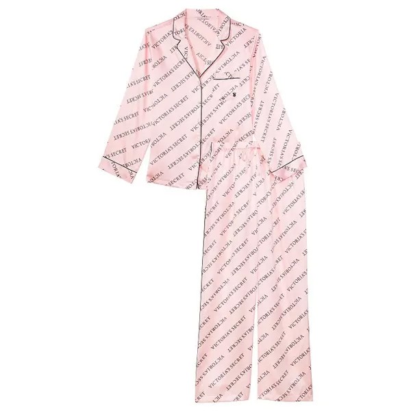 Пижама Victoria's Secret Satin Long, светло-розовый
