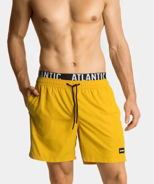Пляжные шорты мужские Atlantic, 1 шт. в уп., полиэстер, желтые, KMB-200