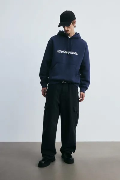 Худи оверсайз с принтом H&M, синий