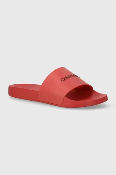 Шлепанцы Pool Slide Rubber Calvin Klein, красный