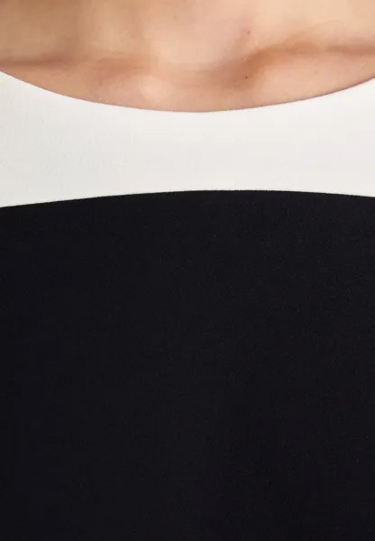 Платье из джерси ROUND NECK ELBOW SLEEVE COLOR BLOCK SHEATH DKNY, черный