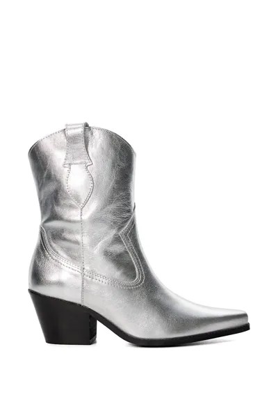 Кожаные ботинки в стиле вестерн 'Pardner 2' Dune London, серебро