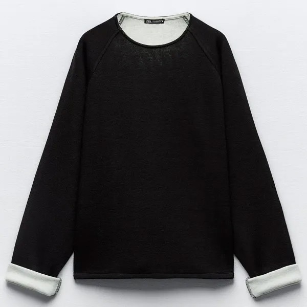 Свитшот Zara Contrast, черный