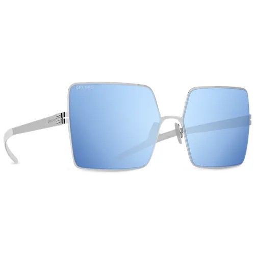 Солнцезащитные очки Gresso, квадратные, зеркальные, с защитой от УФ, для женщин, серый