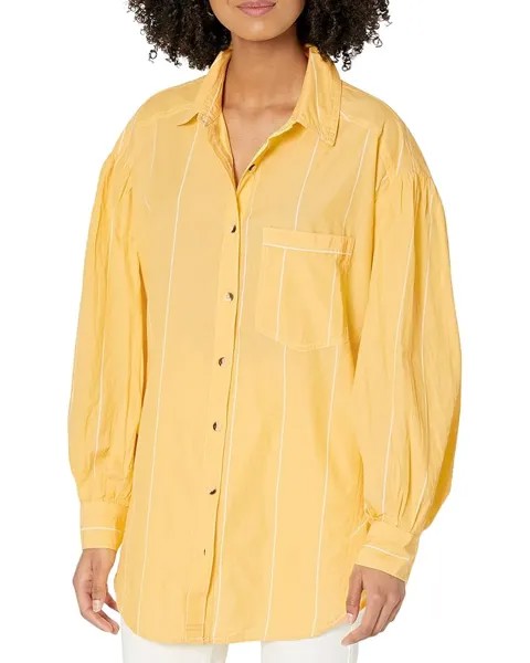 Рубашка Free People Happy Hour Stripe, цвет Yellow Combo