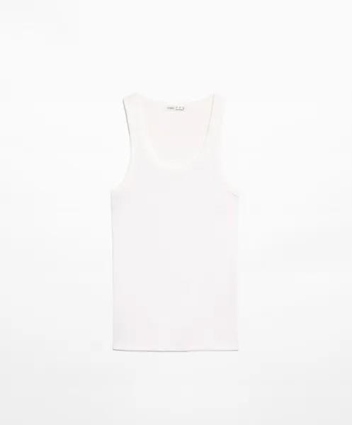 Топ Oysho Rib Vest, белый