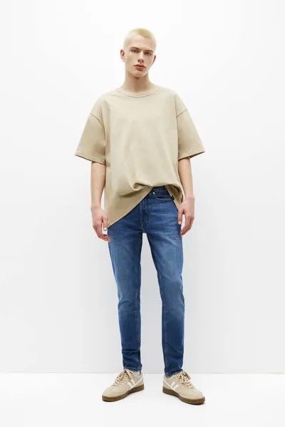 Узкие джинсы комфортного кроя Pull&Bear, синий