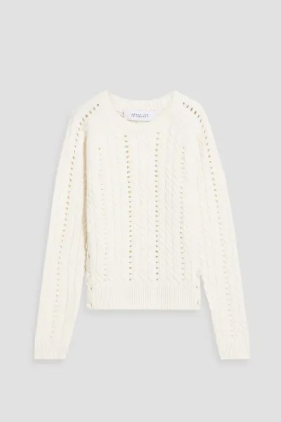 Шерстяной свитер косой вязки Aitana со шнуровкой Derek Lam 10 Crosby, слоновая кость