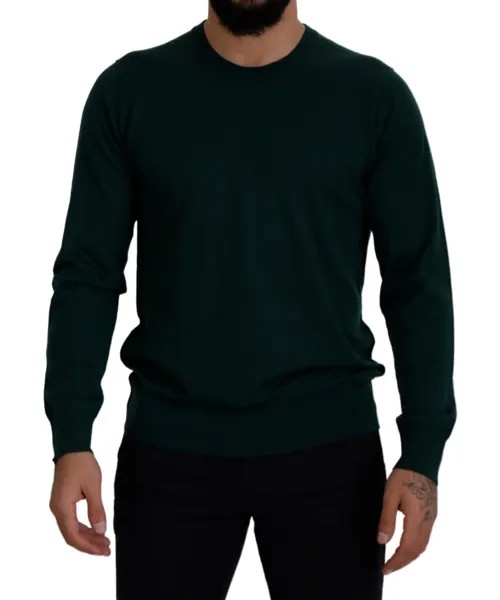 DOLCE - GABBANA Свитер Зеленый кашемировый пуловер с круглым вырезом IT54 /US44/XL Рекомендуемая розничная цена 1000 долларов США