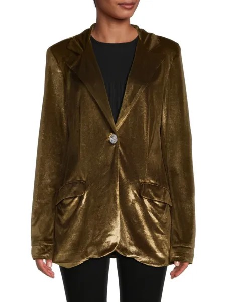 Бархатный пиджак с эффектом металлик Patbo, золото