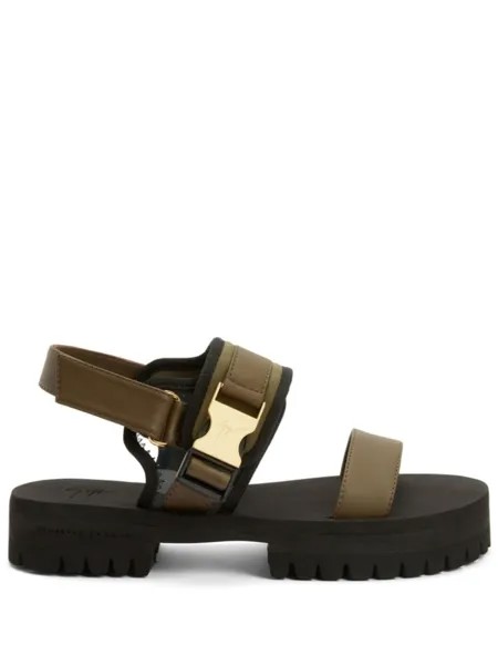 Giuseppe Zanotti сандалии Mederic на липучках, зеленый