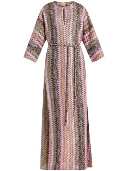 Missoni платье с узором «зигзаг» по всей поверхности, розовый