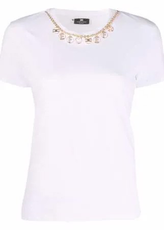 Elisabetta Franchi декорированная футболка