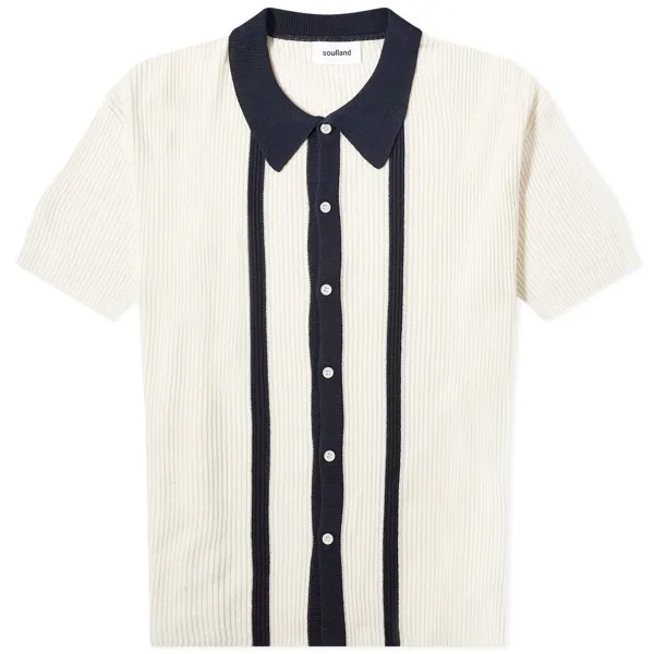 Поло Soulland Ciel Short Sleeve Knitted Polo, цвет Off White