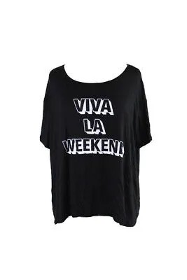 Черная футболка в стиле ретро Viva La Weekend с рисунком M