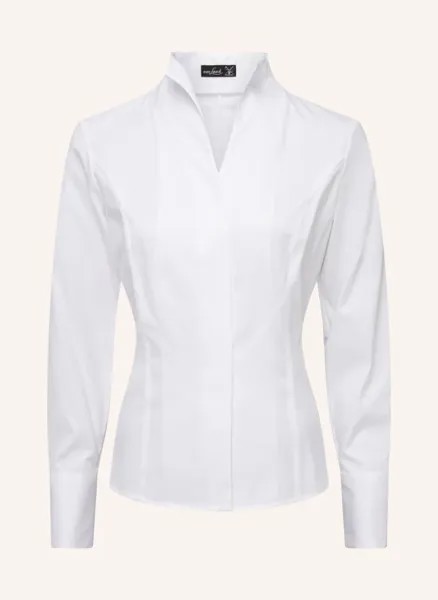 Блузка современного кроя, длинные рукава, воротник-кубок  Van Laack, белый