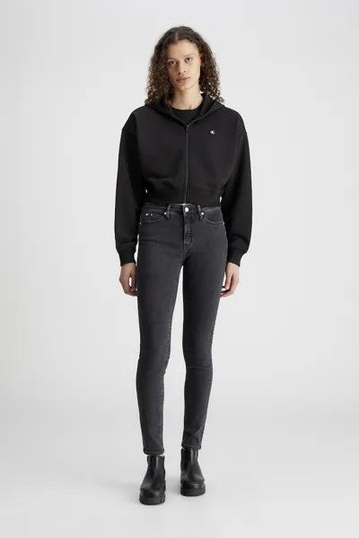 Короткая толстовка на молнии Calvin Klein Jeans, черный