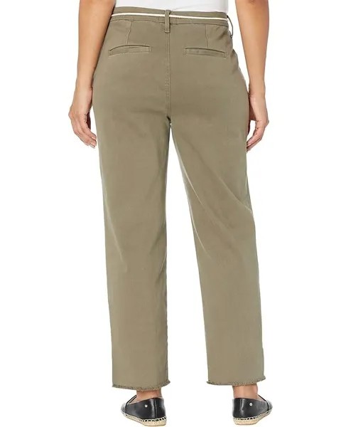 Брюки NYDJ Relaxed Stretch Twill Trousers w/ Fray Hem & Belt, цвет Moss