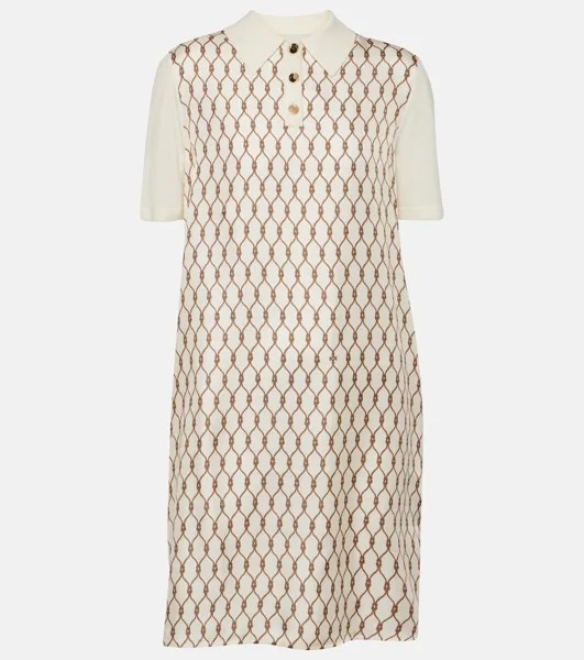 Платье-Рубашка из шерсти и шелка Tory Burch, мультиколор