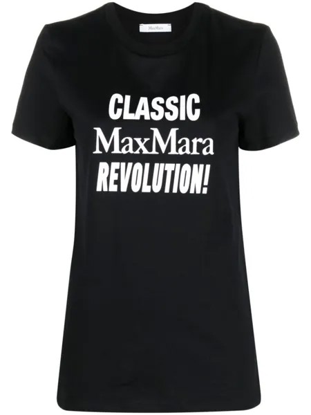 Max Mara футболка с надписью, черный