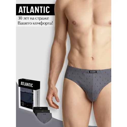 Трусы Atlantic, 3 шт., размер M, голубой, синий, черный